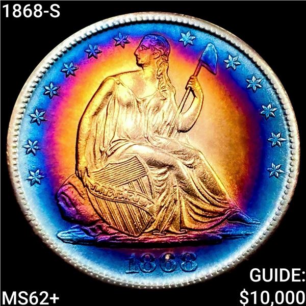 1868-S Seated Liberty Half Dollar  UNCIRCULATED +