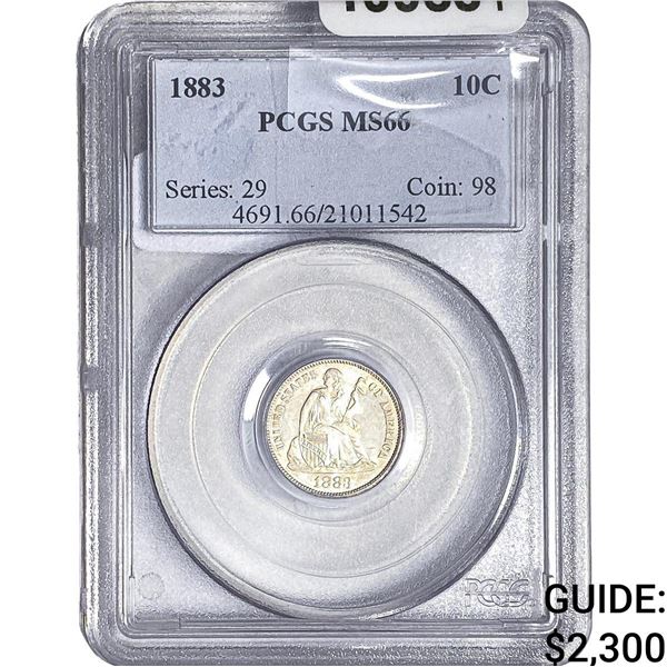 1883 Seated Liberty Dime PCGS MS66