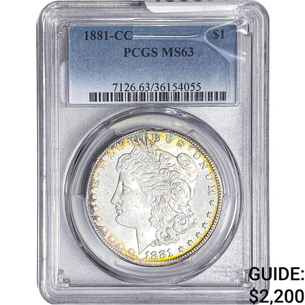 1881-CC Morgan Silver Dollar PCGS MS63