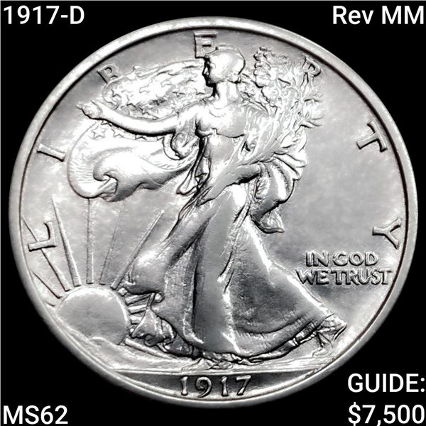 1917-D Rev MM Walking Liberty Half Dollar  UNCIRCULATED