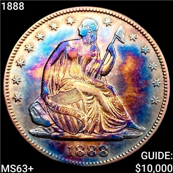 1888 Seated Liberty Half Dollar CHOICE BU+