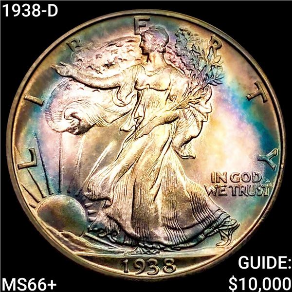 1938-D Walking Liberty Half Dollar GEM BU +
