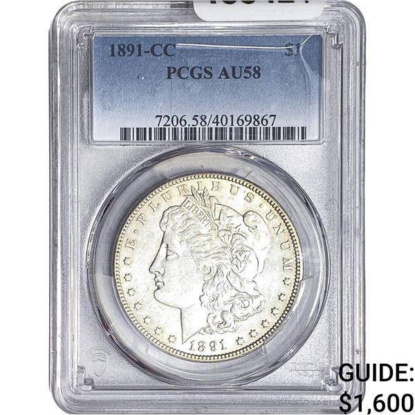1891-CC Morgan Silver Dollar PCGS AU58