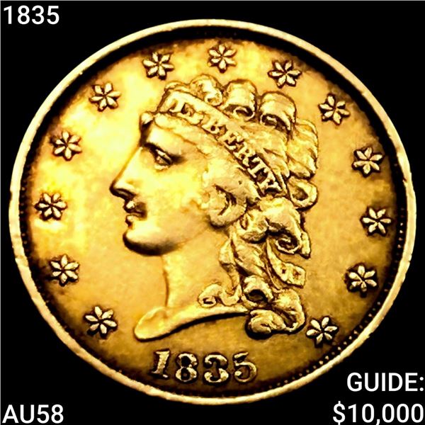 1835 $2.50 Gold Quarter Eagle CHOICE AU