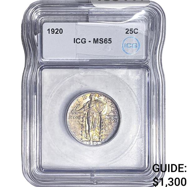 1920 Standing Liberty Quarter ICG MS65
