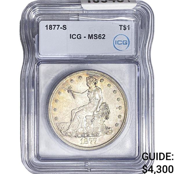1877-S Silver Trade Dollar ICG MS62