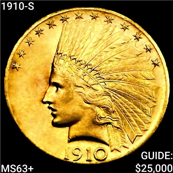 1910-S $10 Gold Eagle CHOICE BU+