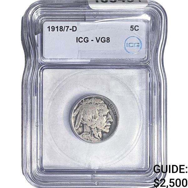 1918/7-D Buffalo Nickel ICG VG8