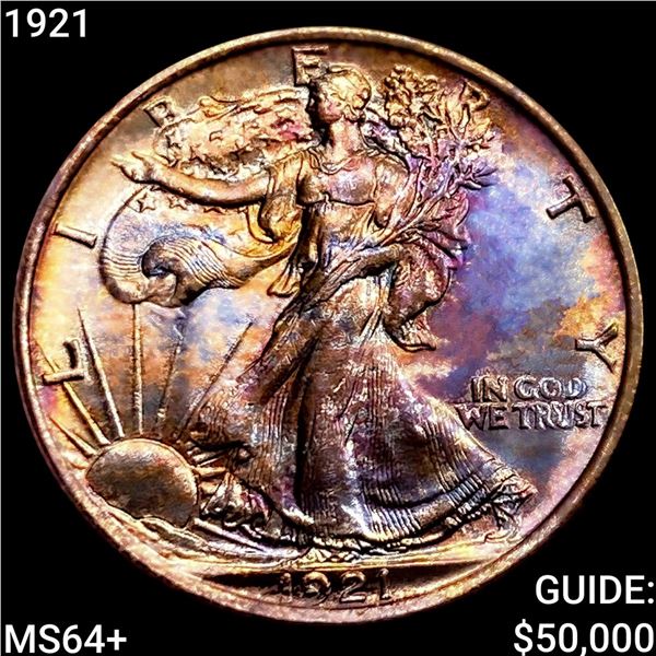 1921 Walking Liberty Half Dollar CHOICE BU+