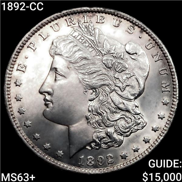 1892-CC Morgan Silver Dollar CHOICE BU+