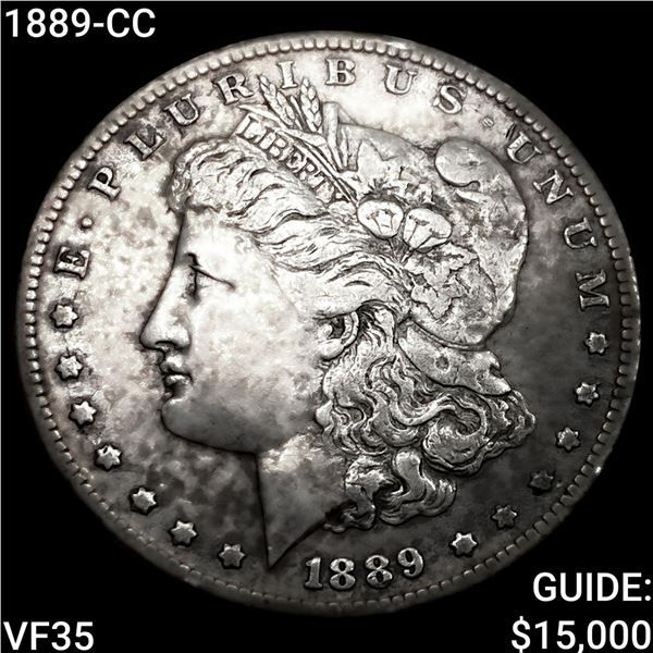 1889-CC Morgan Silver Dollar ABOUT  UNCIRCULATED