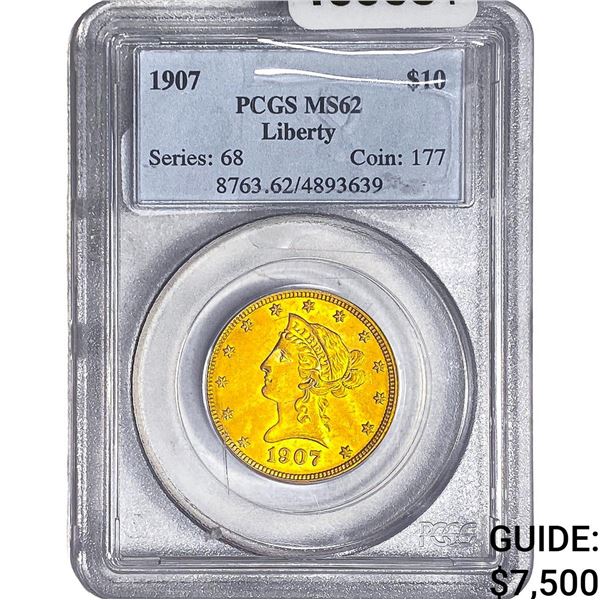 1907 $10 Gold Eagle PCGS MS62
