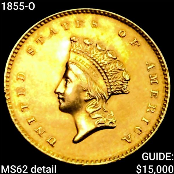1855-O Rare Gold Dollar UNCIRCULATED