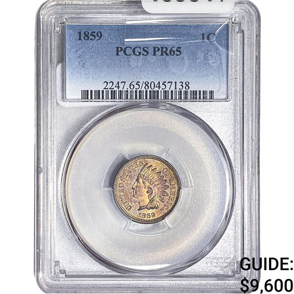 1859 Indian Head Cent PCGS PR65