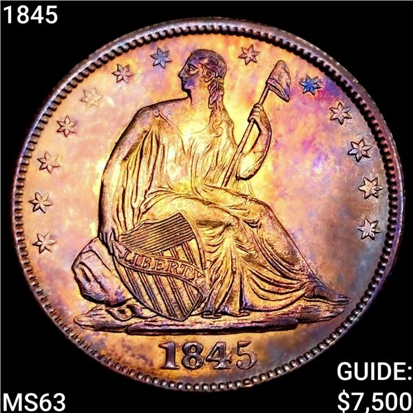 1845 Seated Liberty Half Dollar CHOICE BU