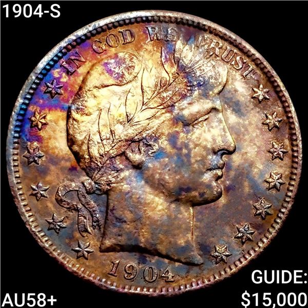 1904-S Barber Half Dollar CHOICE AU+