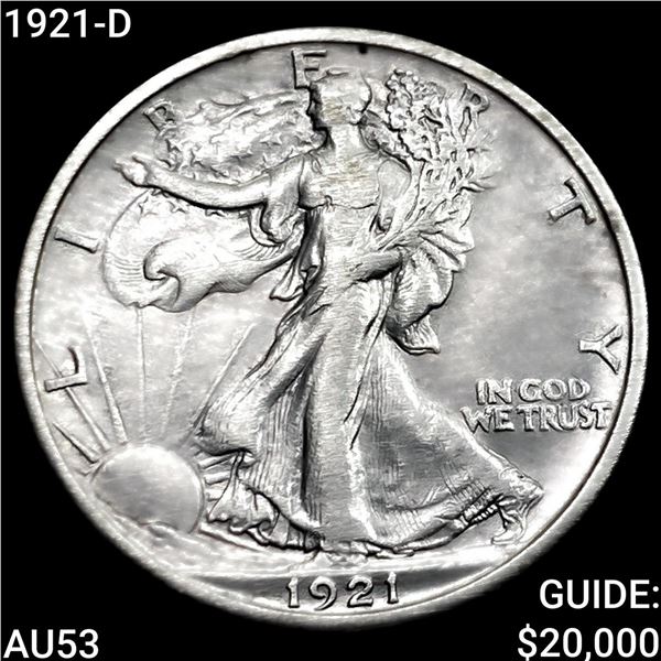 1921-D Walking Liberty Half Dollar CLOSELY  UNCIRCULATED