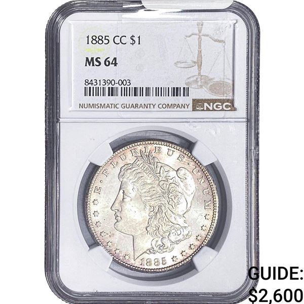 1885-CC Morgan Silver Dollar NGC MS64