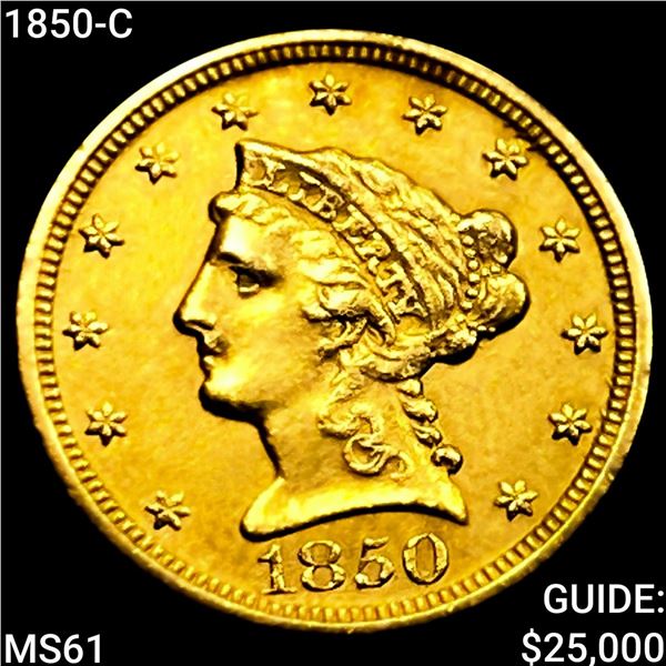 1850-C $2.50 Gold Quarter Eagle UNCIRCULATED