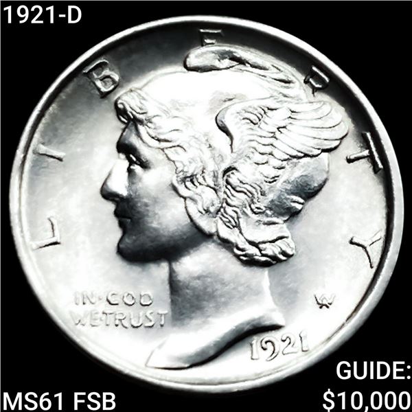 1921-D Mercury Dime UNCIRCULATED FSB