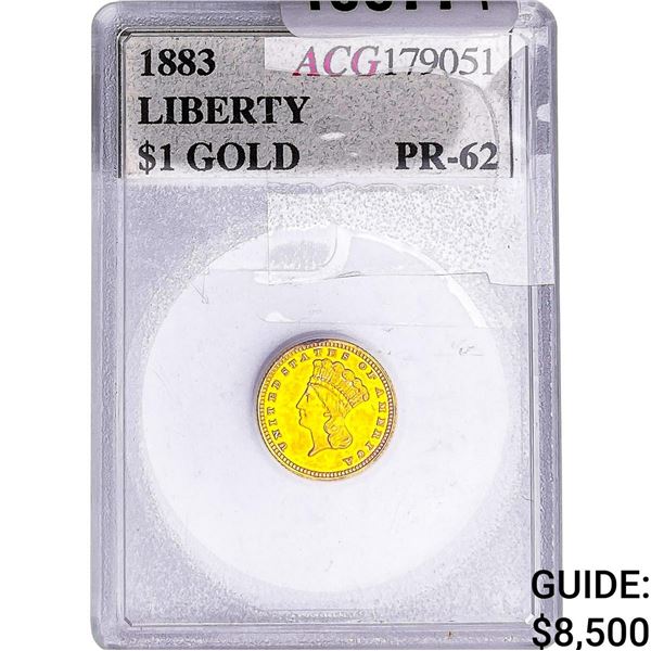 1883 Rare Gold Dollar ACG PR62