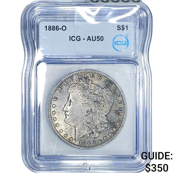1886-O Morgan Silver Dollar ICG AU50