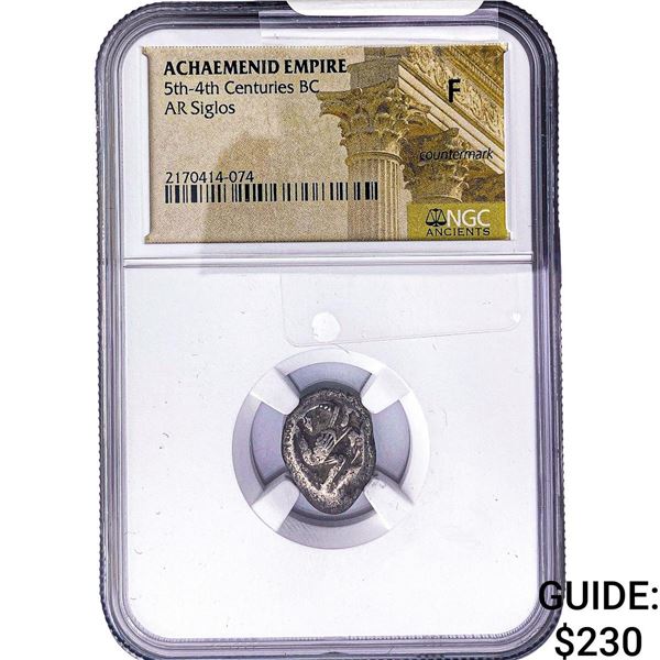 Achaemenid Empire 5th-4th Cent. BC Silver  Siglos NGC F