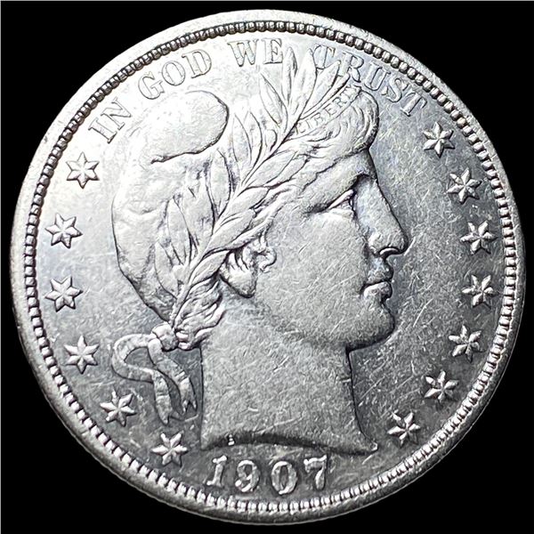 1907-D Silver Barber Half Dollar CLOSELY  UNCIRCULATED
