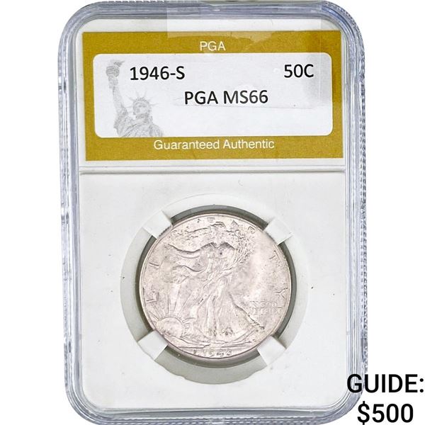 1946-S Walking Liberty Half Dollar PGA MS66
