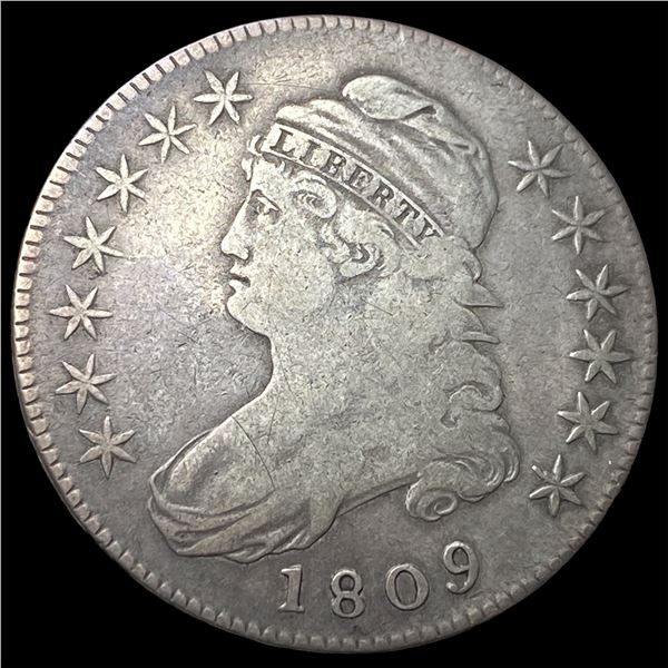 1809 Capped Bust Half Dollar ABOUT  UNCIRCULATED