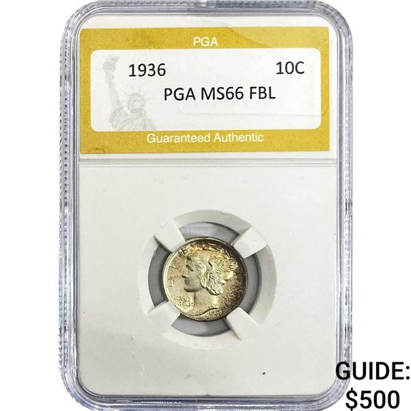 1936 Mercury Silver Dime PGA MS66 FBL