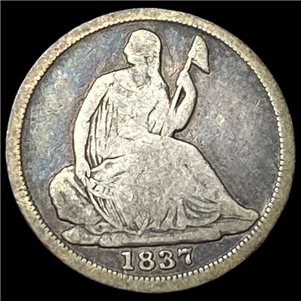 1837 Silver Seated Half Dime (No Stars) ABOUT  UNCIRCULATED