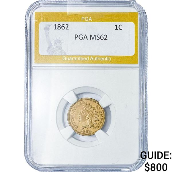 1862 Indian Head Cent PGA MS62