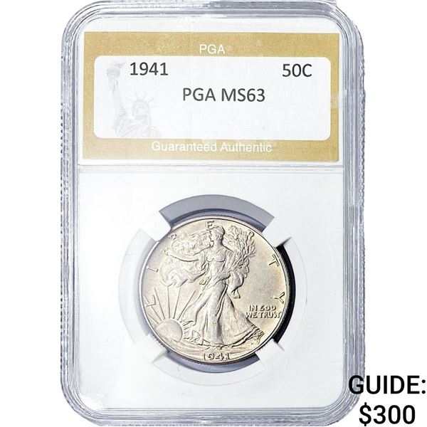 1941 Walking Liberty Half Dollar PGA MS63