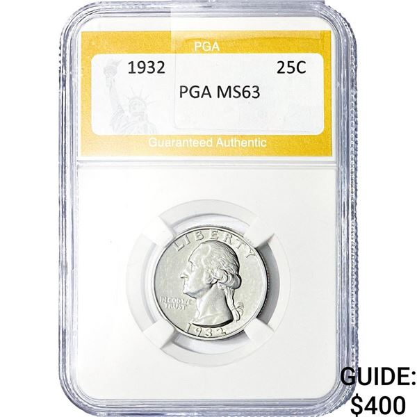1932 Washington Silver Quarter PGA MS63