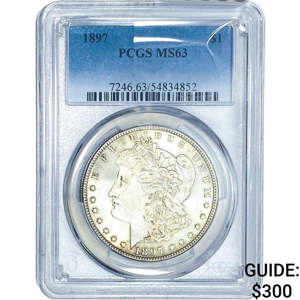 1897 Morgan Silver Dollar PCGS MS63