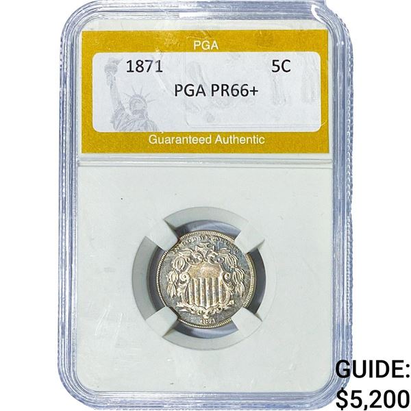 1871 Shield Nickel PGA PR66+
