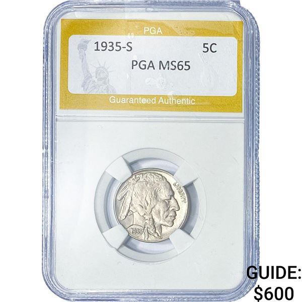 1935-S Buffalo Nickel PGA MS65