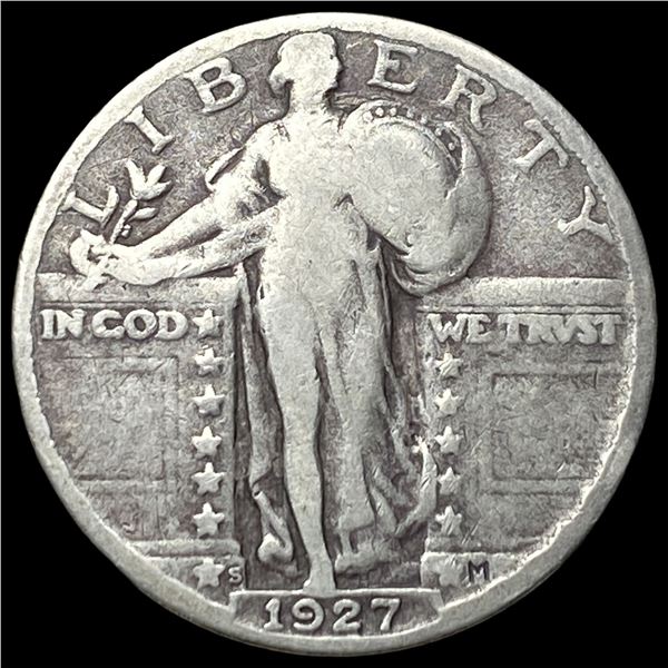 1927-S Silver Standing Liberty Quarter  LIGHTLY CIRCULATED