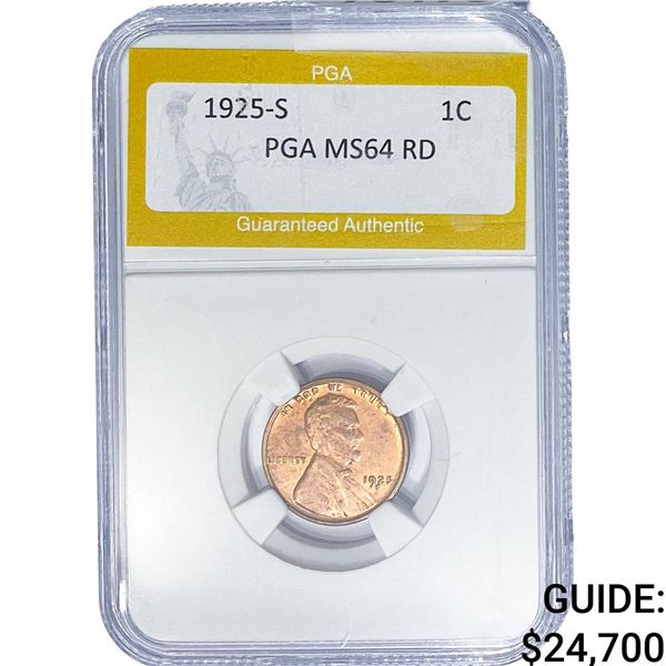 1925-S Wheat Cent PGA MS64 RD