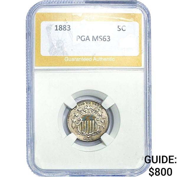1883 Shield Nickel PGA MS63