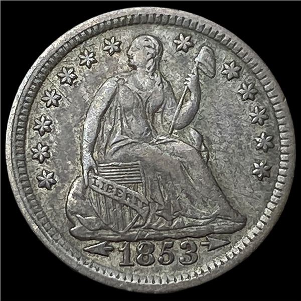1853 Arrows Seated Liberty Half Dime NEARLY  UNCIRCULATED