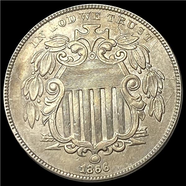 1866 Shield Nickel CHOICE AU