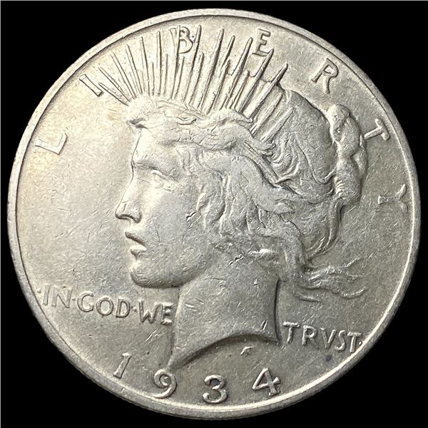 1934-D Silver Peace Dollar ABOUT UNCIRCULATED