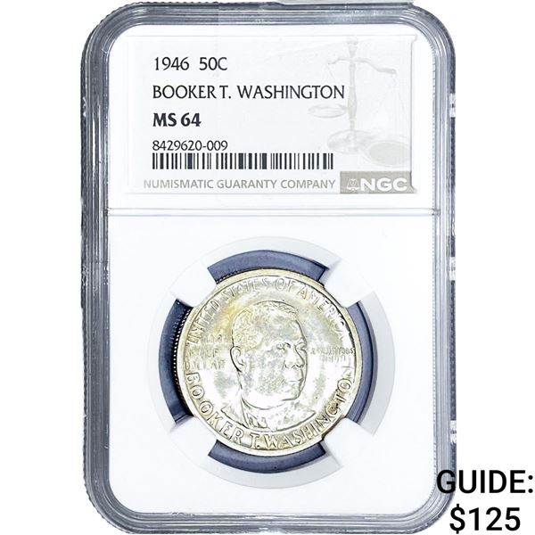 1946 Booker T Half Dollar NGC MS64