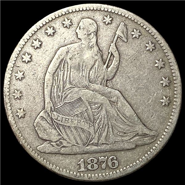 1876 Seated Liberty Half Dollar ABOUT  UNCIRCULATED