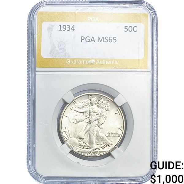 1934 Walking Liberty Half Dollar PGA MS65