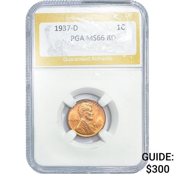 1937-D Wheat Cent PGA MS66 RD