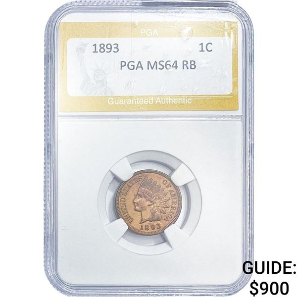 1893 Indian Head Cent PGA MS64 RB