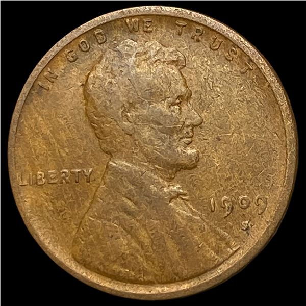 1909-S Lincoln Wheat Cent NICELY CIRCULATED